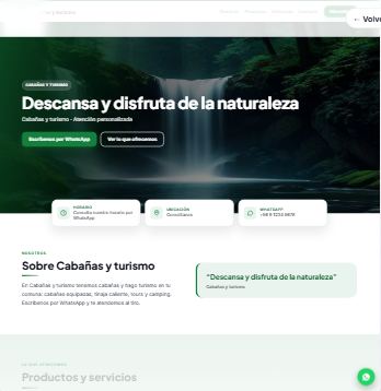 Plantilla de ejemplo: Cabañas y turismo