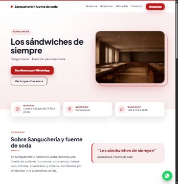 Plantilla de ejemplo: Sanguchería y fuente de soda