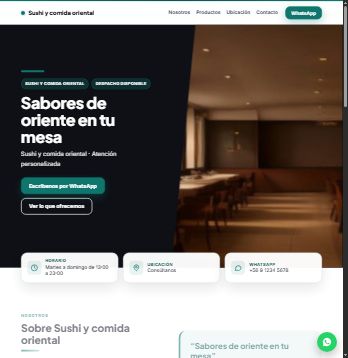 Plantilla de ejemplo: Sushi y comida oriental