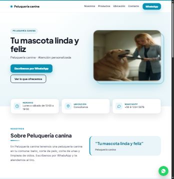 Plantilla de ejemplo: Peluquería canina