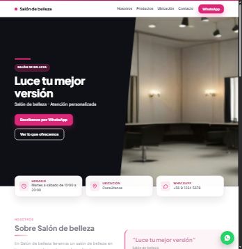 Plantilla de ejemplo: Salón de belleza