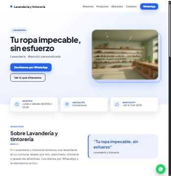 Plantilla de ejemplo: Lavandería y tintorería
