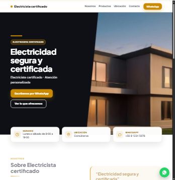 Plantilla de ejemplo: Electricista certificado