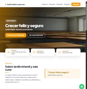 Plantilla de ejemplo: Jardín infantil y sala cuna